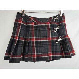 579 Skirt Juniors Size 9 Gray Plaid Pleated Vintage 90s School Girl Mini 5.7.9